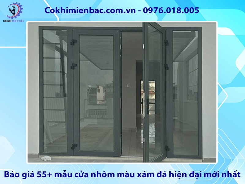 Báo giá 55+ mẫu cửa nhôm màu xám đá hiện đại mới nhất 2025