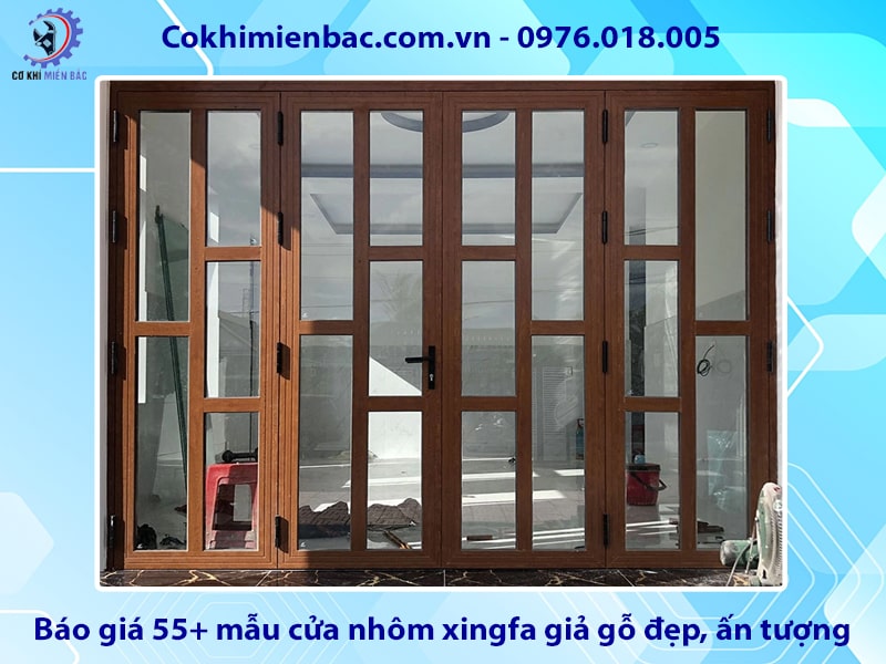 Báo giá 55+ mẫu cửa nhôm xingfa giả gỗ đẹp, ấn tượng 2025