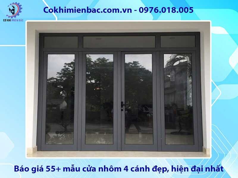 Báo giá 55+ mẫu cửa nhôm 4 cánh đẹp, hiện đại nhất 2025