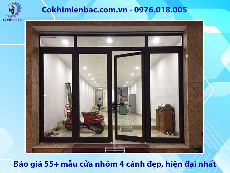 Báo giá 55+ mẫu cửa nhôm 4 cánh đẹp, hiện đại nhất 2025