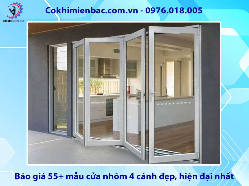 Báo giá 55+ mẫu cửa nhôm 4 cánh đẹp, hiện đại nhất 2025