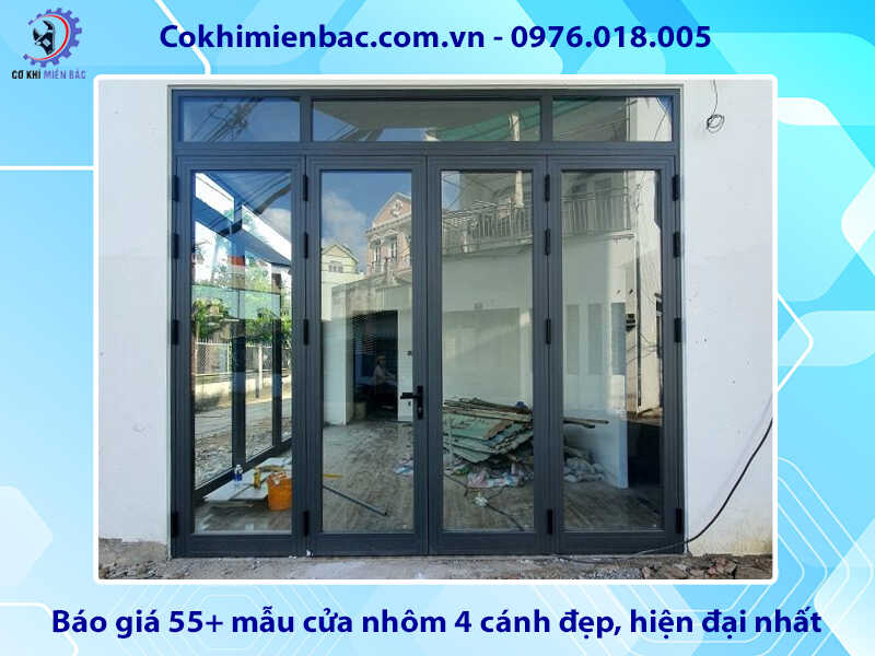 Báo giá 55+ mẫu cửa nhôm 4 cánh đẹp, hiện đại nhất 2025