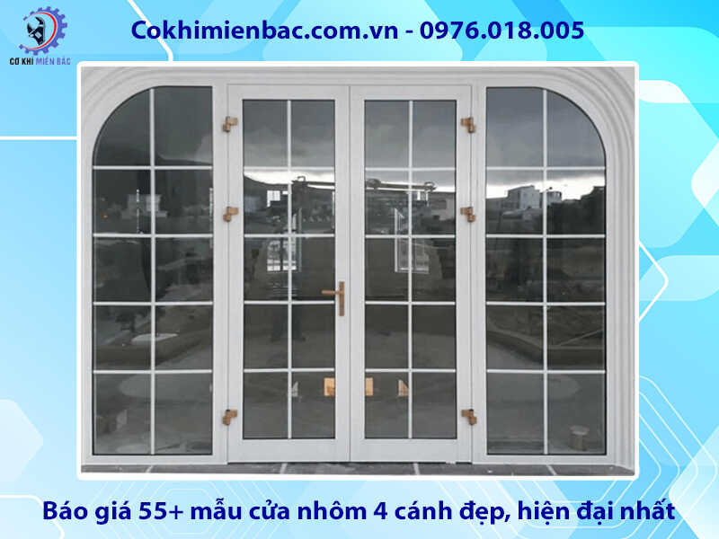 Báo giá 55+ mẫu cửa nhôm 4 cánh đẹp, hiện đại nhất 2025