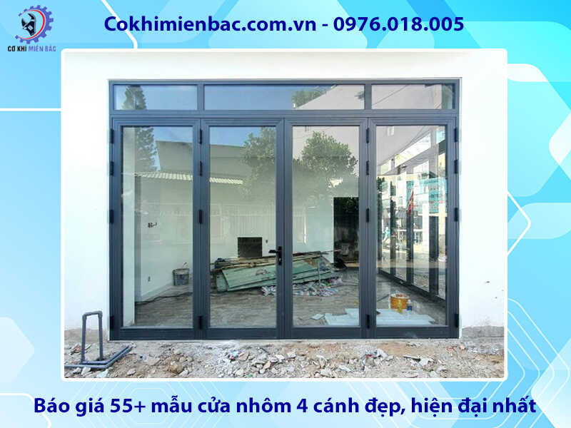 Báo giá 55+ mẫu cửa nhôm 4 cánh đẹp, hiện đại nhất 2025