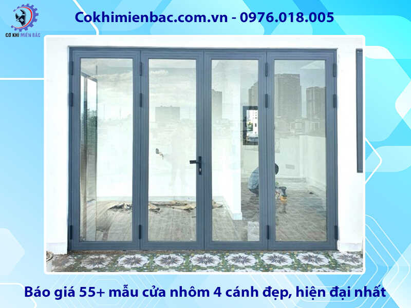 Báo giá 55+ mẫu cửa nhôm 4 cánh đẹp, hiện đại nhất 2025