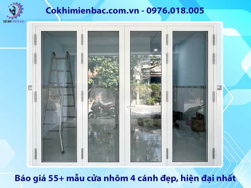 Báo giá 55+ mẫu cửa nhôm 4 cánh đẹp, hiện đại nhất 2025