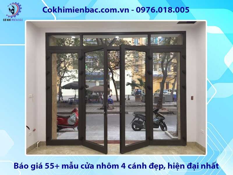 Báo giá 55+ mẫu cửa nhôm 4 cánh đẹp, hiện đại nhất 2025