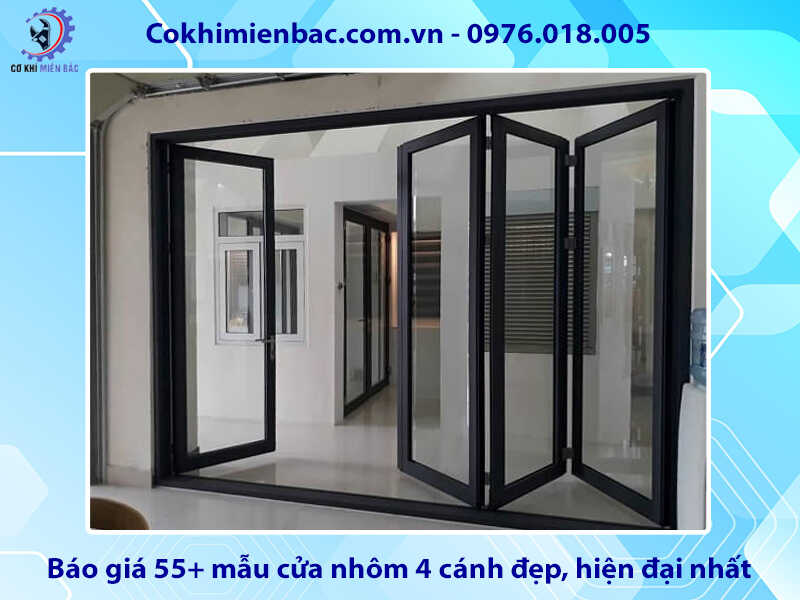 Báo giá 55+ mẫu cửa nhôm 4 cánh đẹp, hiện đại nhất 2025