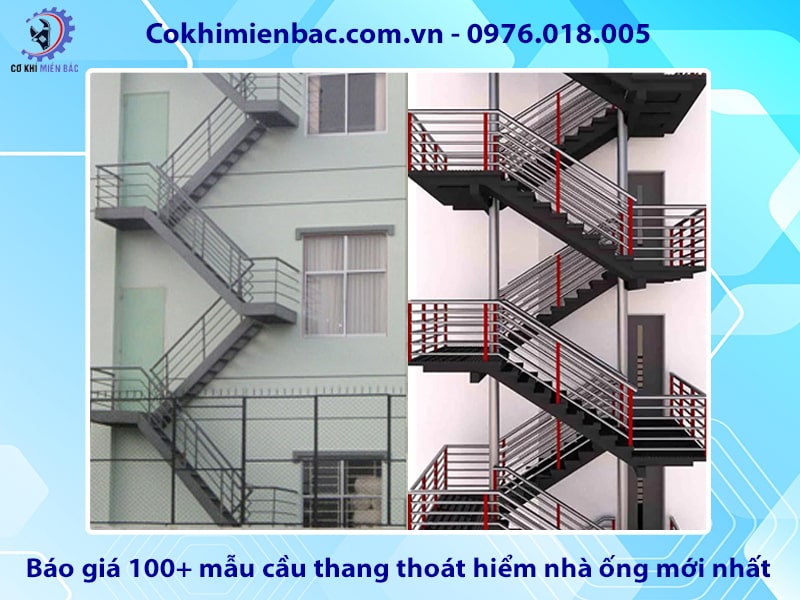 Báo giá 100+ mẫu cầu thang thoát hiểm nhà ống mới nhất