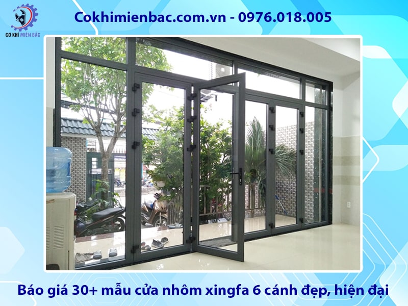 Báo giá 30+ mẫu cửa nhôm xingfa 6 cánh đẹp, hiện đại