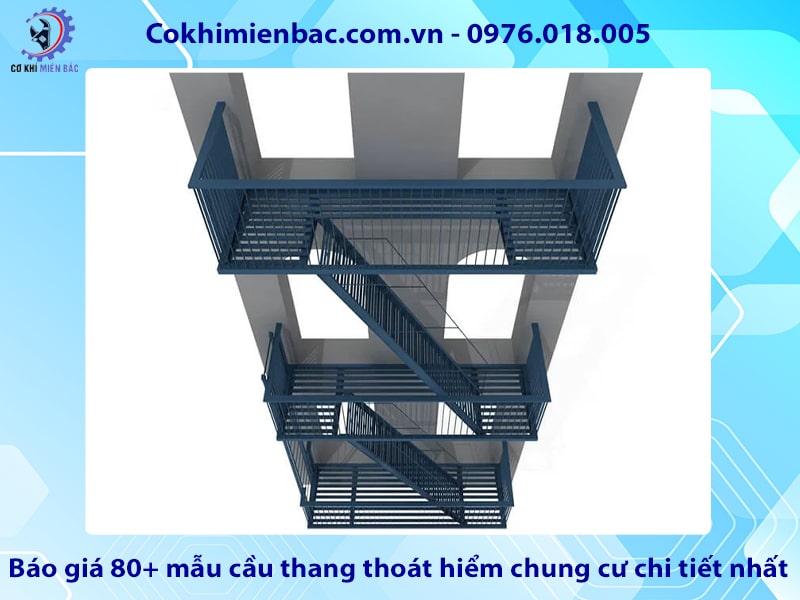 Báo giá 80+ mẫu cầu thang thoát hiểm chung cư chi tiết nhất