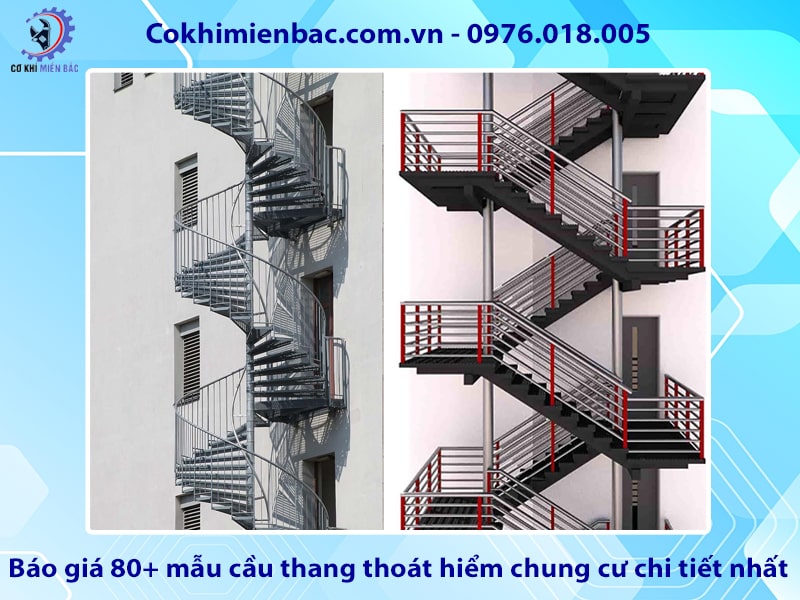Báo giá 80+ mẫu cầu thang thoát hiểm chung cư chi tiết nhất