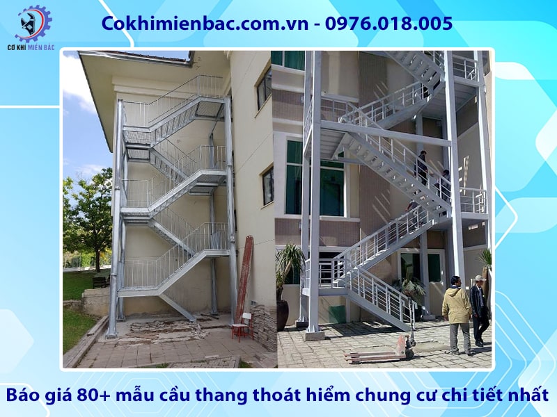 Báo giá 80+ mẫu cầu thang thoát hiểm chung cư chi tiết nhất