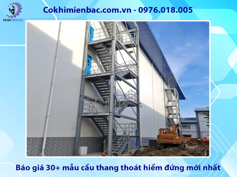 Báo giá 30+ mẫu cầu thang thoát hiểm đứng mới nhất