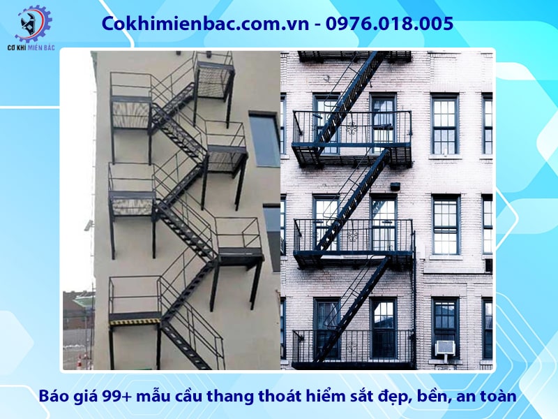 Báo giá 99+ mẫu cầu thang thoát hiểm sắt đẹp, bền, an toàn