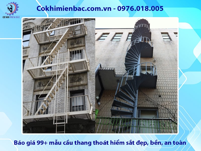 Báo giá 99+ mẫu cầu thang thoát hiểm sắt đẹp, bền, an toàn