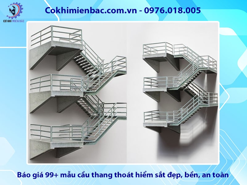 Báo giá 99+ mẫu cầu thang thoát hiểm sắt đẹp, bền, an toàn