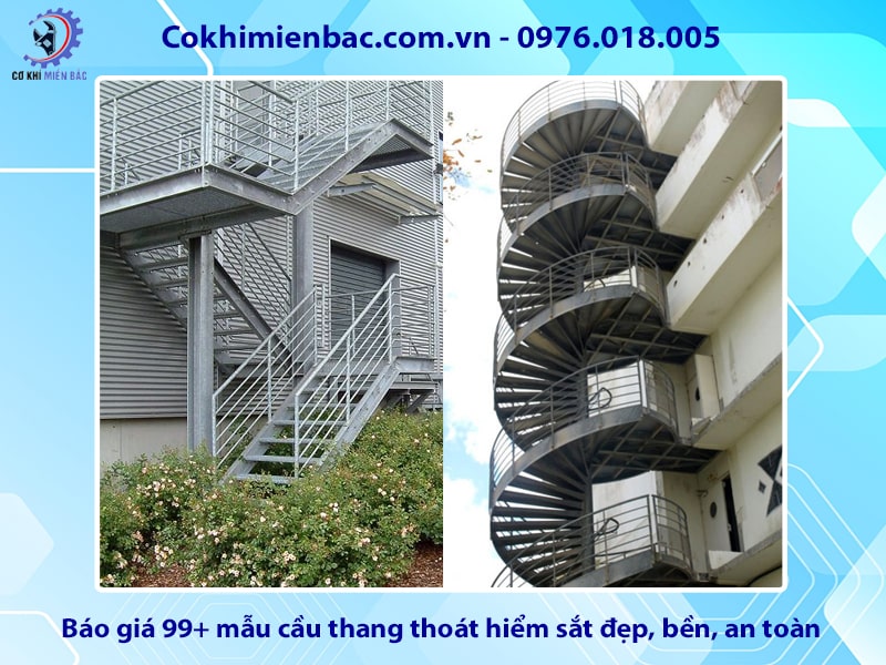 Báo giá 99+ mẫu cầu thang thoát hiểm sắt đẹp, bền, an toàn