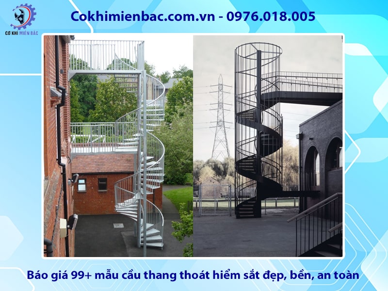 Báo giá 99+ mẫu cầu thang thoát hiểm sắt đẹp, bền, an toàn