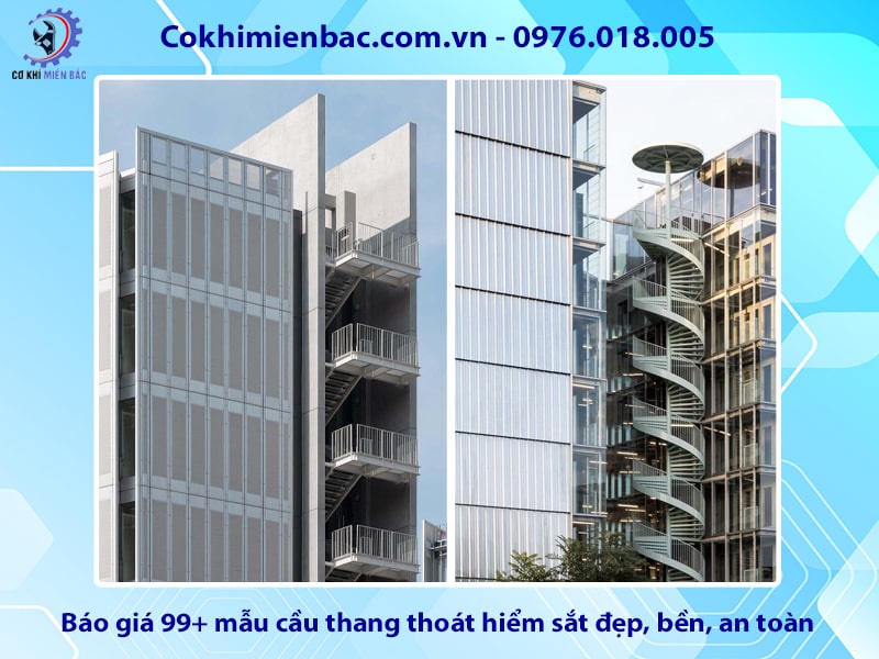 Báo giá 99+ mẫu cầu thang thoát hiểm sắt đẹp, bền, an toàn