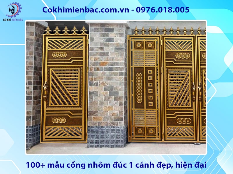 100+ mẫu cổng nhôm đúc 1 cánh đẹp, hiện đại 2025