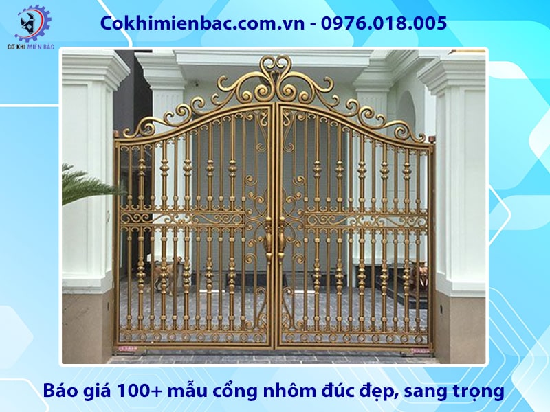 Báo giá 100+ mẫu cổng nhôm đúc đẹp, sang trọng 2025
