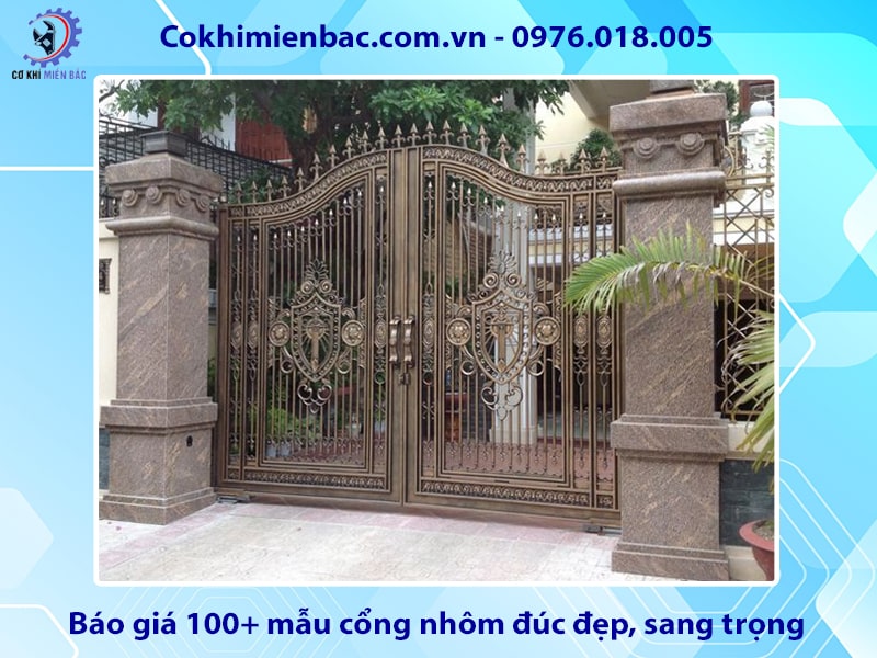 Báo giá 100+ mẫu cổng nhôm đúc đẹp, sang trọng 2025