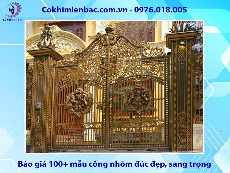 Báo giá 100+ mẫu cổng nhôm đúc đẹp, sang trọng 2025