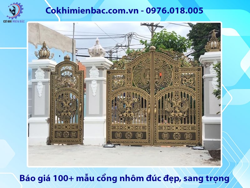 Báo giá 100+ mẫu cổng nhôm đúc đẹp, sang trọng 2025