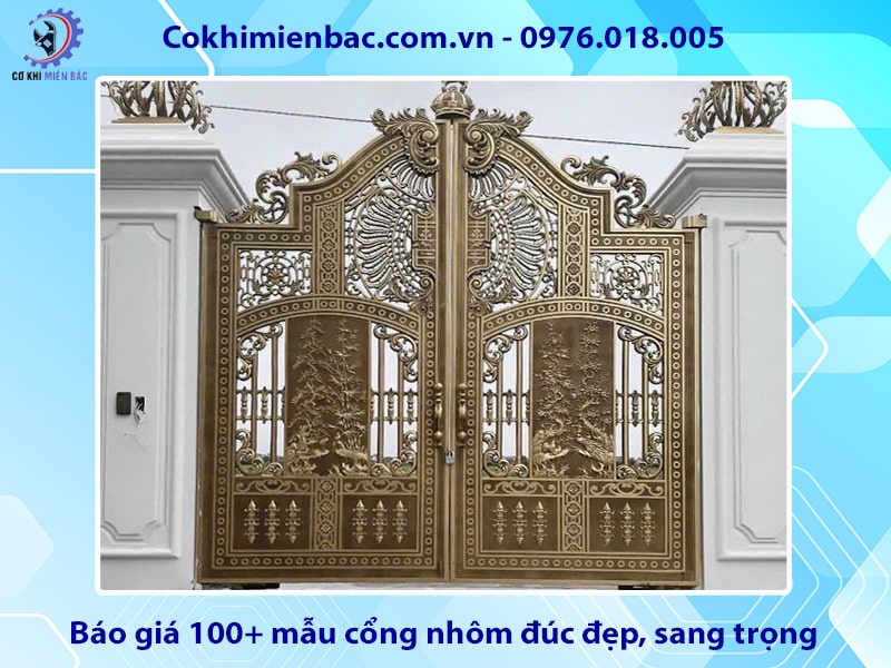 Báo giá 100+ mẫu cổng nhôm đúc đẹp, sang trọng 2025