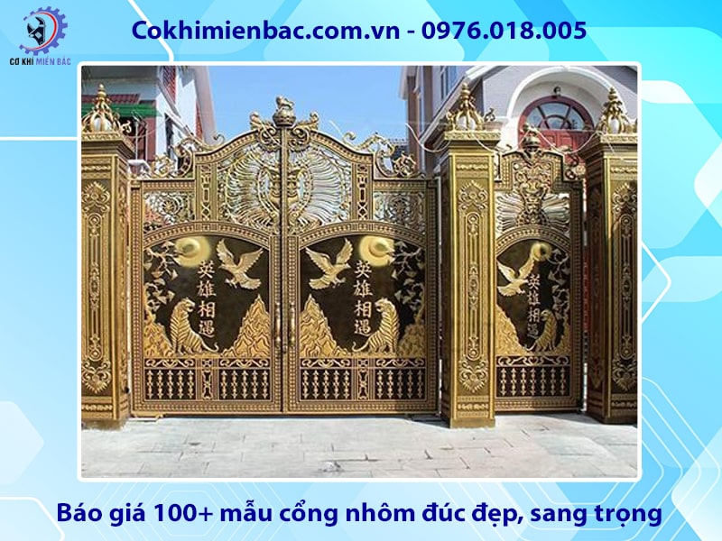 Báo giá 100+ mẫu cổng nhôm đúc đẹp, sang trọng 2025