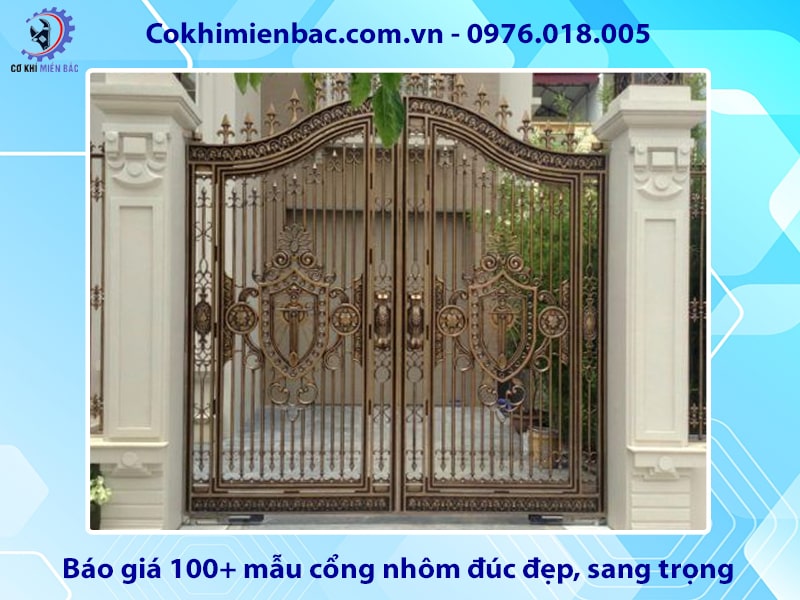 Báo giá 100+ mẫu cổng nhôm đúc đẹp, sang trọng 2025