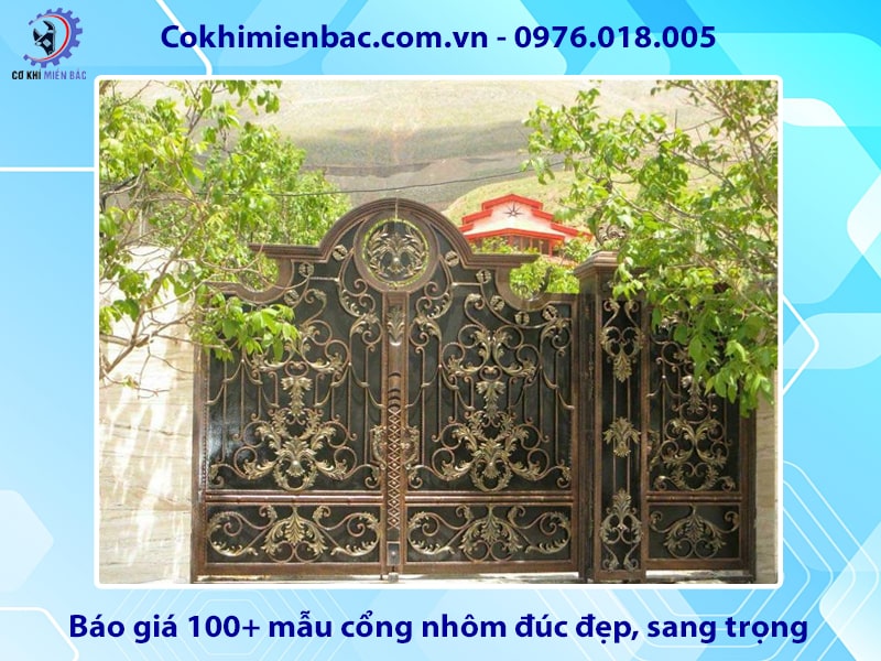 Báo giá 100+ mẫu cổng nhôm đúc đẹp, sang trọng 2025