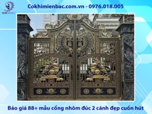 Báo giá 88+ mẫu cổng nhôm đúc 2 cánh đẹp cuốn hút