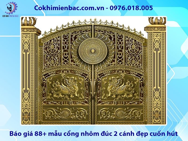 Báo giá 88+ mẫu cổng nhôm đúc 2 cánh đẹp cuốn hút