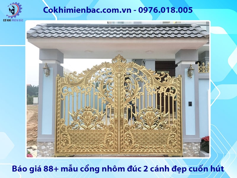 Báo giá 88+ mẫu cổng nhôm đúc 2 cánh đẹp cuốn hút