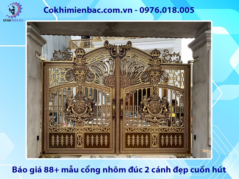 Báo giá 88+ mẫu cổng nhôm đúc 2 cánh đẹp cuốn hút