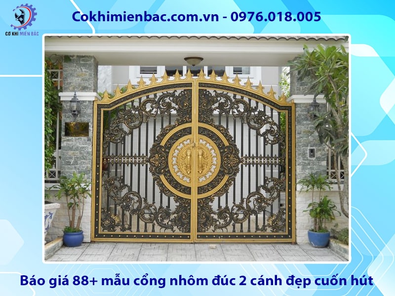 Báo giá 88+ mẫu cổng nhôm đúc 2 cánh đẹp cuốn hút