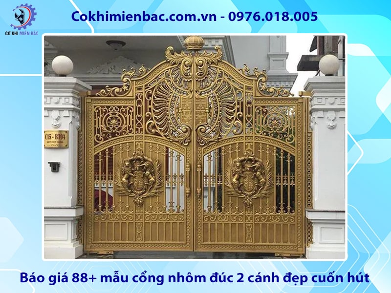 Báo giá 88+ mẫu cổng nhôm đúc 2 cánh đẹp cuốn hút