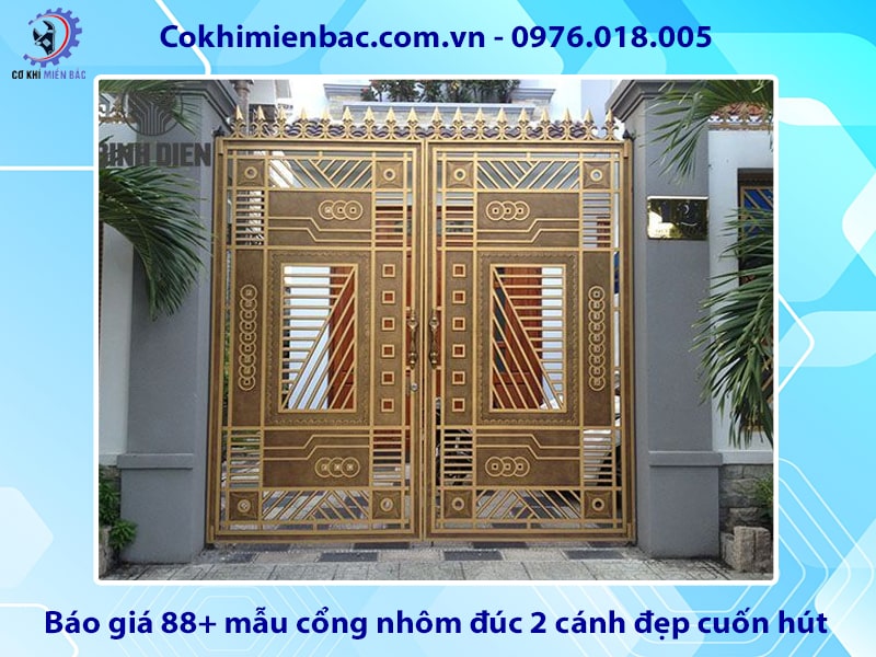 Báo giá 88+ mẫu cổng nhôm đúc 2 cánh đẹp cuốn hút