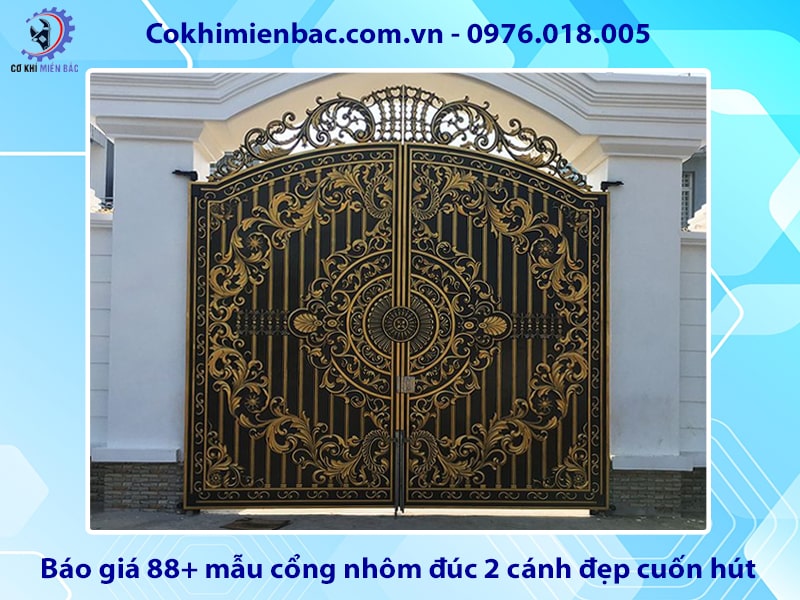 Báo giá 88+ mẫu cổng nhôm đúc 2 cánh đẹp cuốn hút