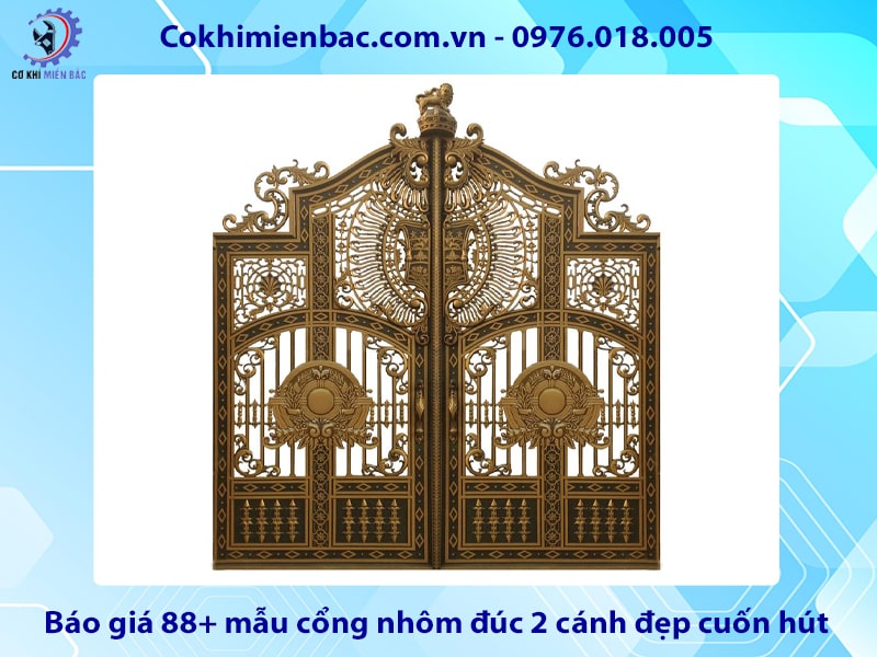 Báo giá 88+ mẫu cổng nhôm đúc 2 cánh đẹp cuốn hút