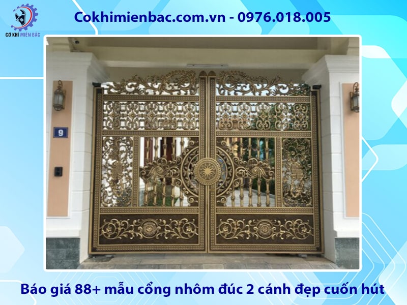 Báo giá 88+ mẫu cổng nhôm đúc 2 cánh đẹp cuốn hút