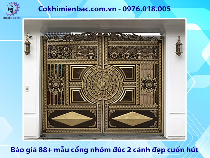 Báo giá 88+ mẫu cổng nhôm đúc 2 cánh đẹp cuốn hút