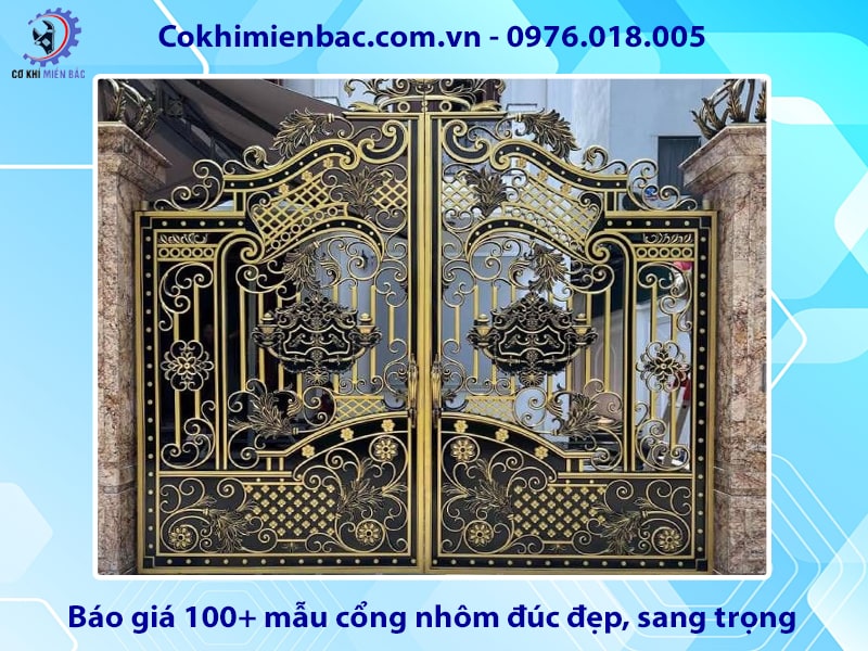 Báo giá 100+ mẫu cổng nhôm đúc đẹp, sang trọng 2025