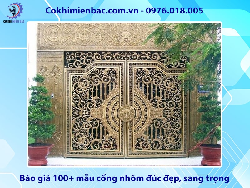 Báo giá 100+ mẫu cổng nhôm đúc đẹp, sang trọng 2025