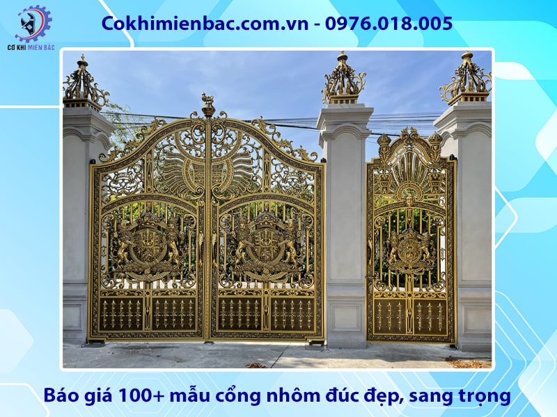 Báo giá 100+ mẫu cổng nhôm đúc đẹp, sang trọng 2025