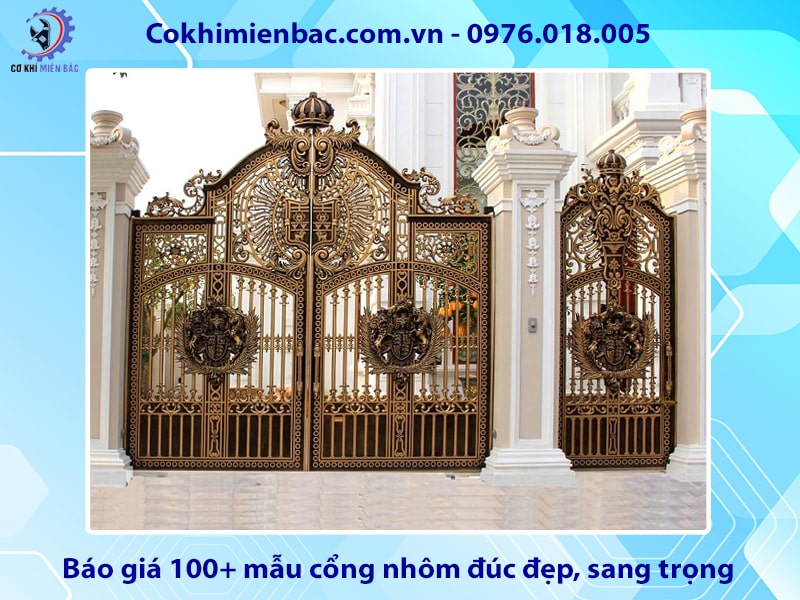 Báo giá 100+ mẫu cổng nhôm đúc đẹp, sang trọng 2025