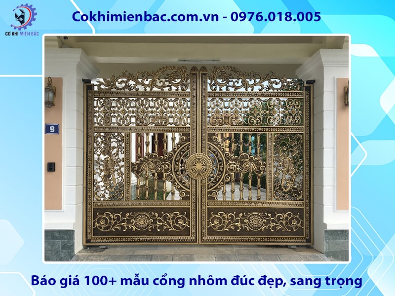 Báo giá 100+ mẫu cổng nhôm đúc đẹp, sang trọng 2025