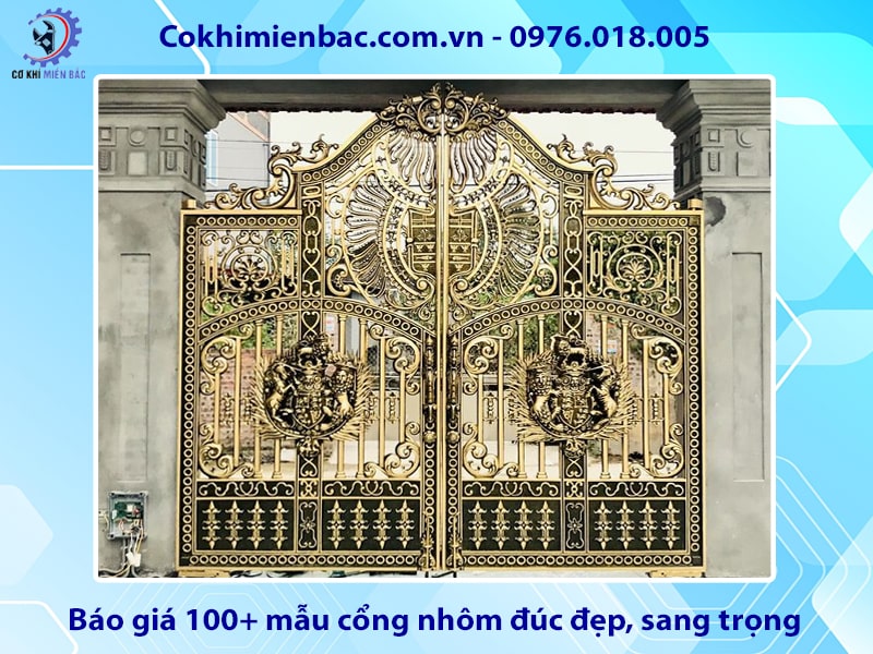 Báo giá 100+ mẫu cổng nhôm đúc đẹp, sang trọng 2025